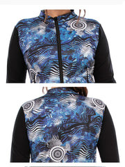 Graphic Print Zipper Long Sleeve Sports Coat