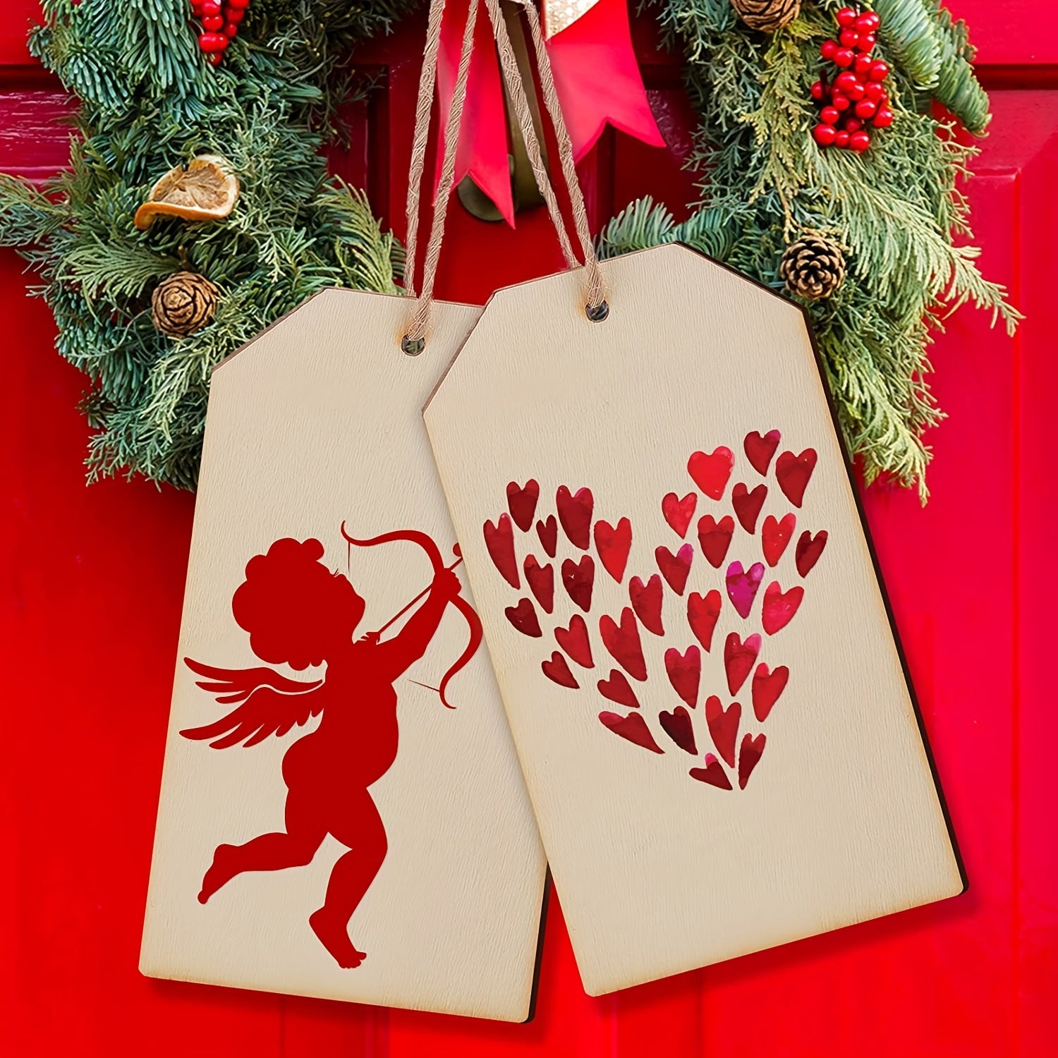10pcs DIY Wooden Pet Sign Blank Door Sign Laser Cut Wooden Chip Christmas Decor
