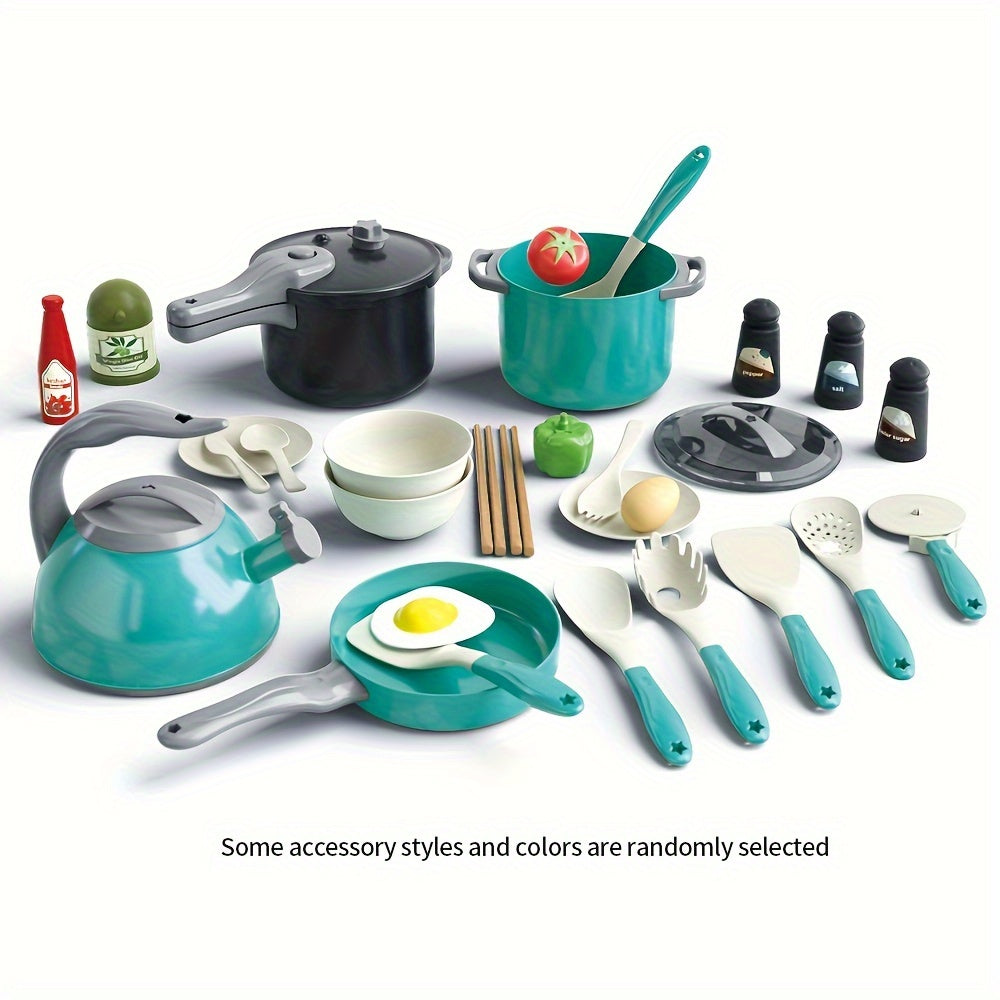 32pcs Kids Kitchen Toy Set Pretend Cooking Accessories Girls Boys Christmas Hall