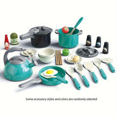 32pcs Kids Kitchen Toy Set Pretend Cooking Accessories Girls Boys Christmas Hall