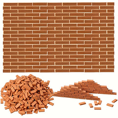 40pcs 1:16 Scale Red Bricks Dollhouse & Mini Garden Building Blocks