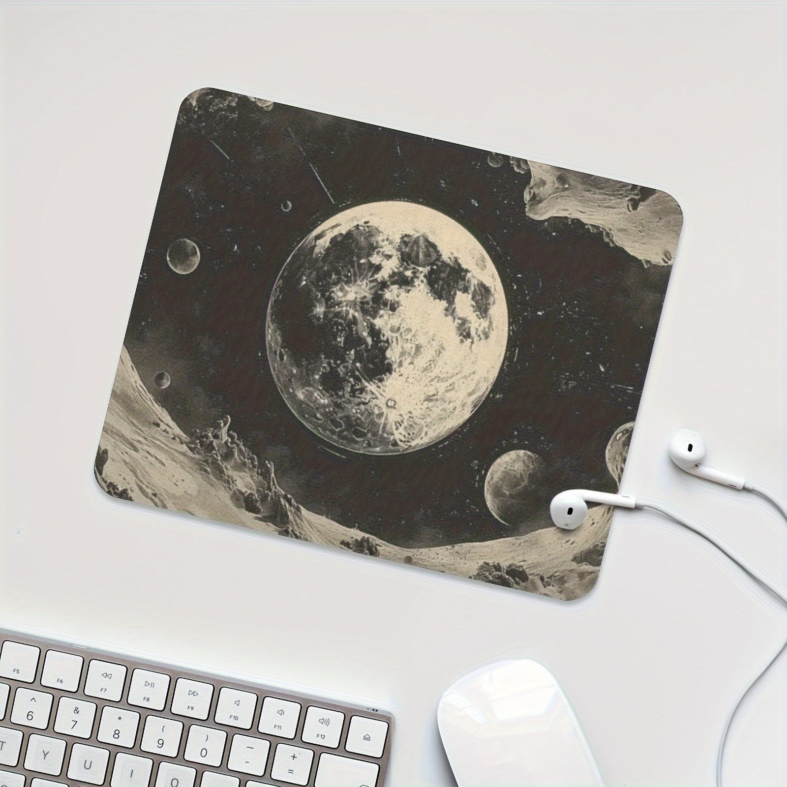 Moon Gaming Mouse Pad Rubber Anti Slip Desk Accessories Men Women