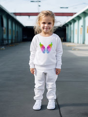 Kids Rainbow Wings Print Pullover Top