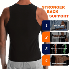 Men's Sauna Suit Waist Trainer Vest Sweat Workout Trimmer