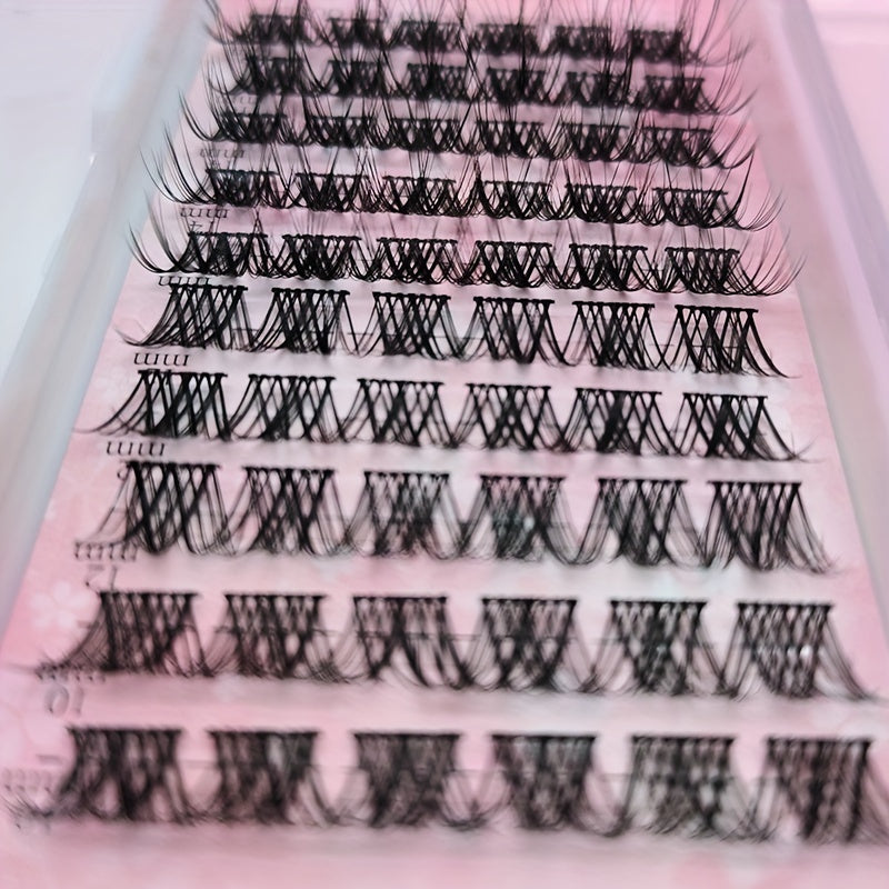Cluster Eyelashes Natural Soft False Premade Spiky Lashes C Curl 0.07mm