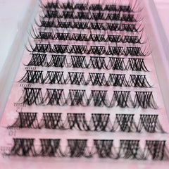 Cluster Eyelashes Natural Soft False Premade Spiky Lashes C Curl 0.07mm