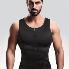 Men's Compression Sauna Vest with Waist Belts & Back Support