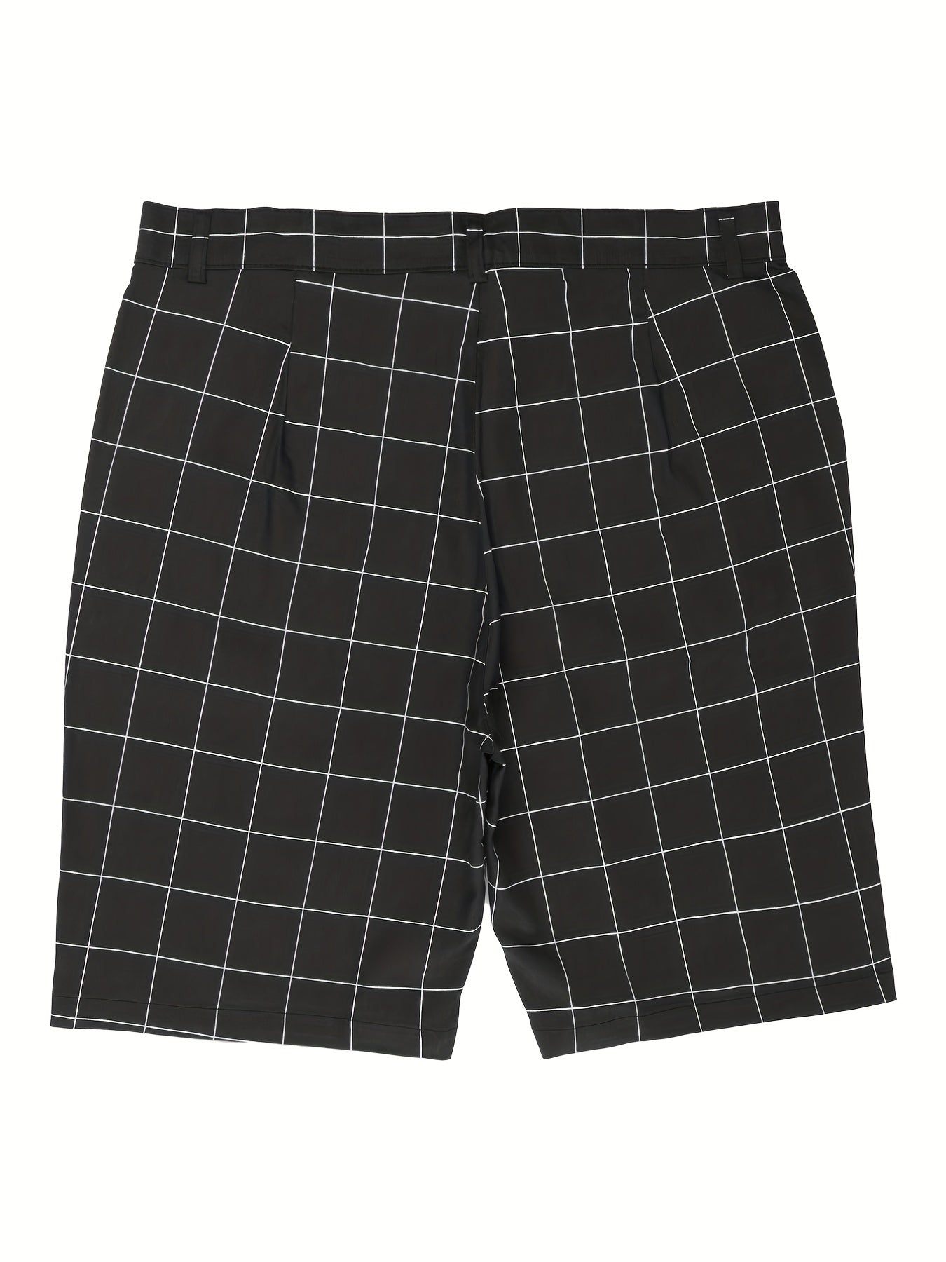 Men's Plaid Cotton Blend Shorts Casual Stretch Dress Shorts