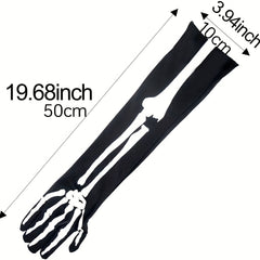 Halloween Skeleton Pattern Gloves Ghost Loves Halloween Costume Prop Party