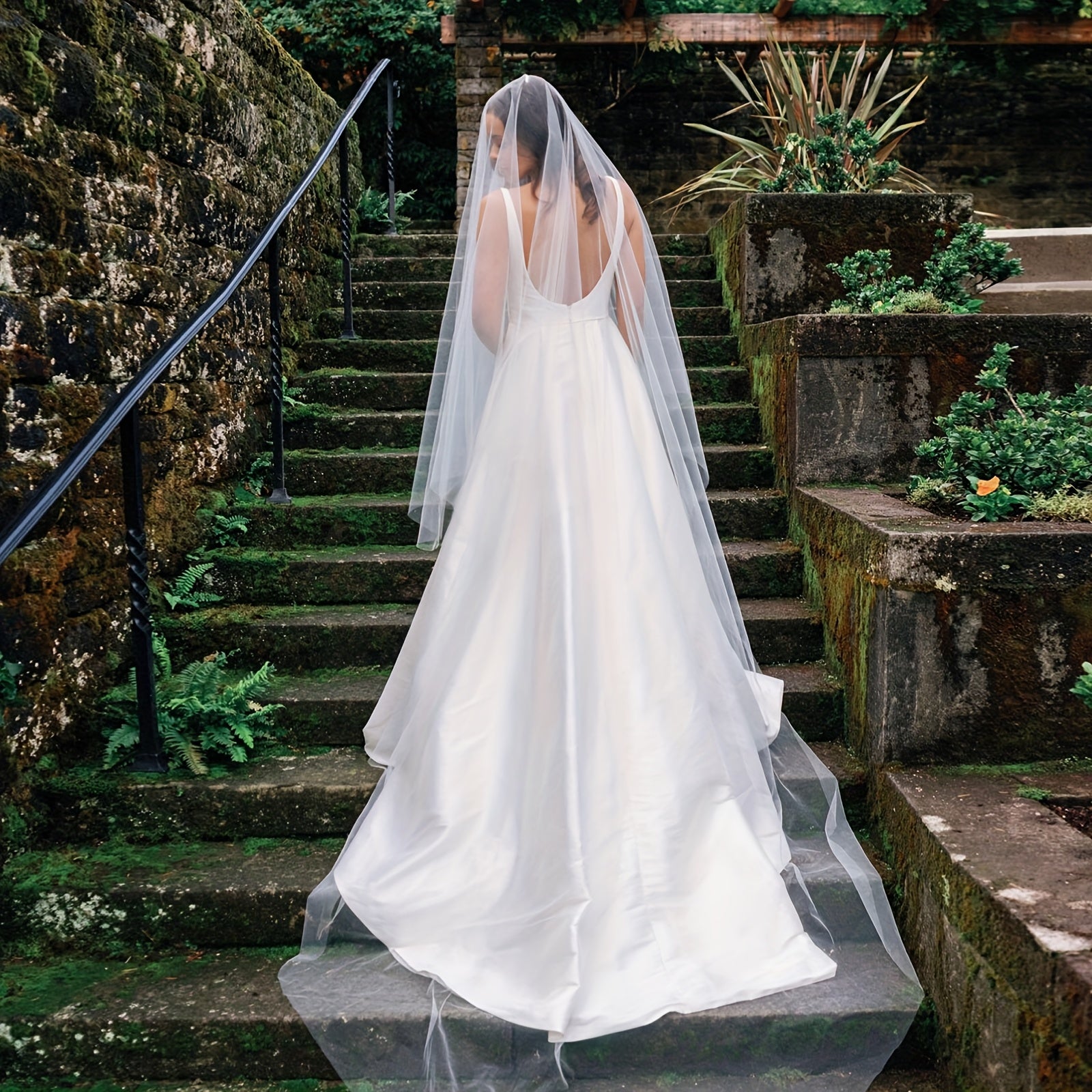 Long Double Layer Blusher Veil for Wedding Photography