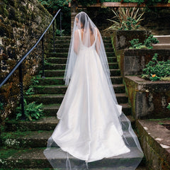 Long Double Layer Blusher Veil for Wedding Photography