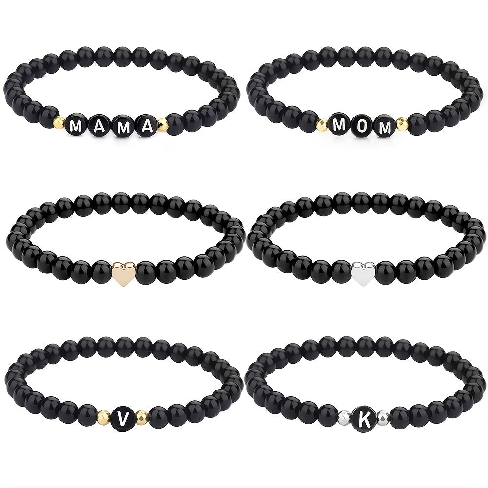 Letter Beaded Bracelet Agate 26-Letter Bracelet