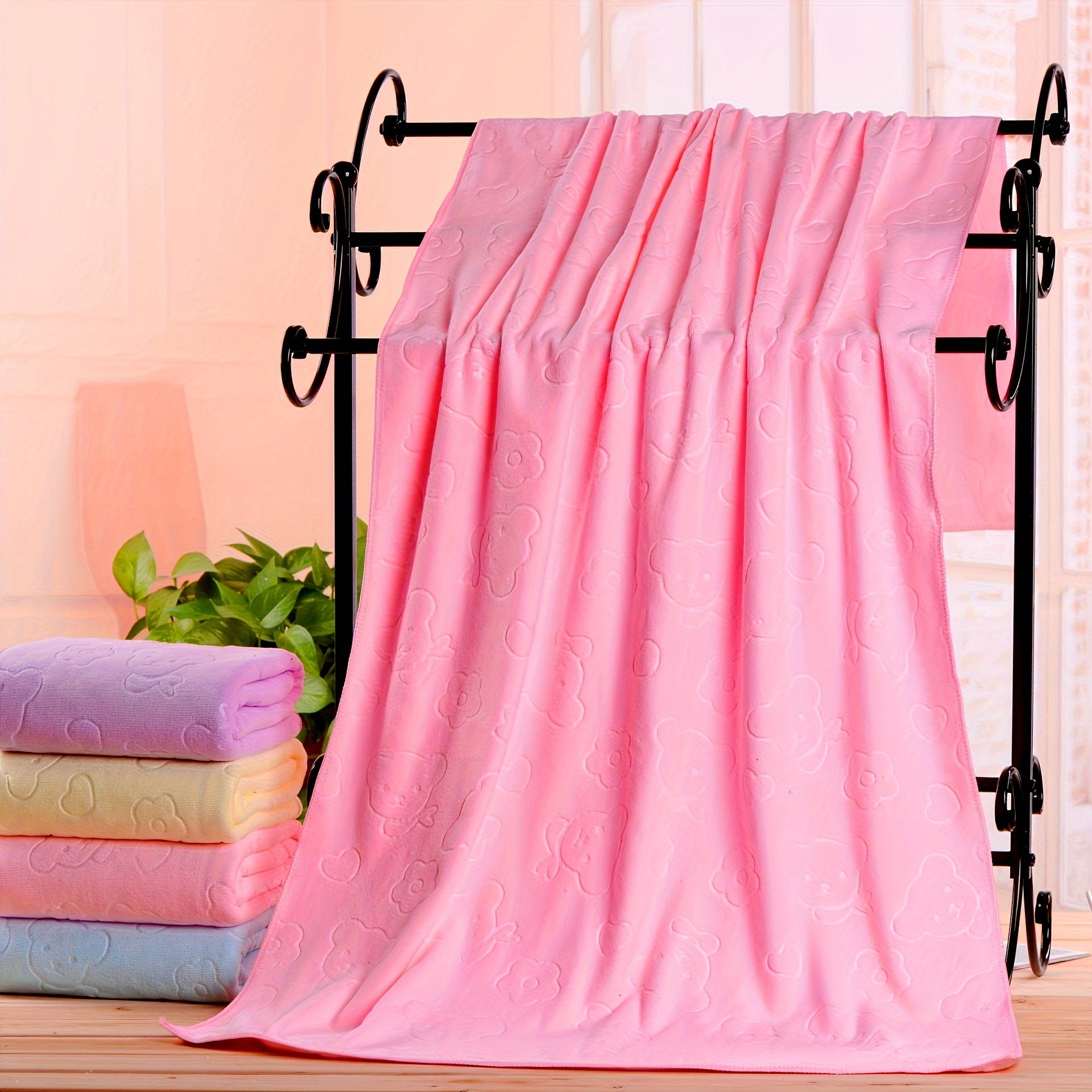110g Sports Embossed Yoga Towel Soft Non-shedding Towel for Gym Training