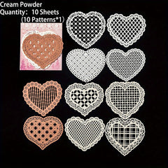 10 Sheets Vintage Lace Hollow Out Scrapbook Paper Non sticky Note Card