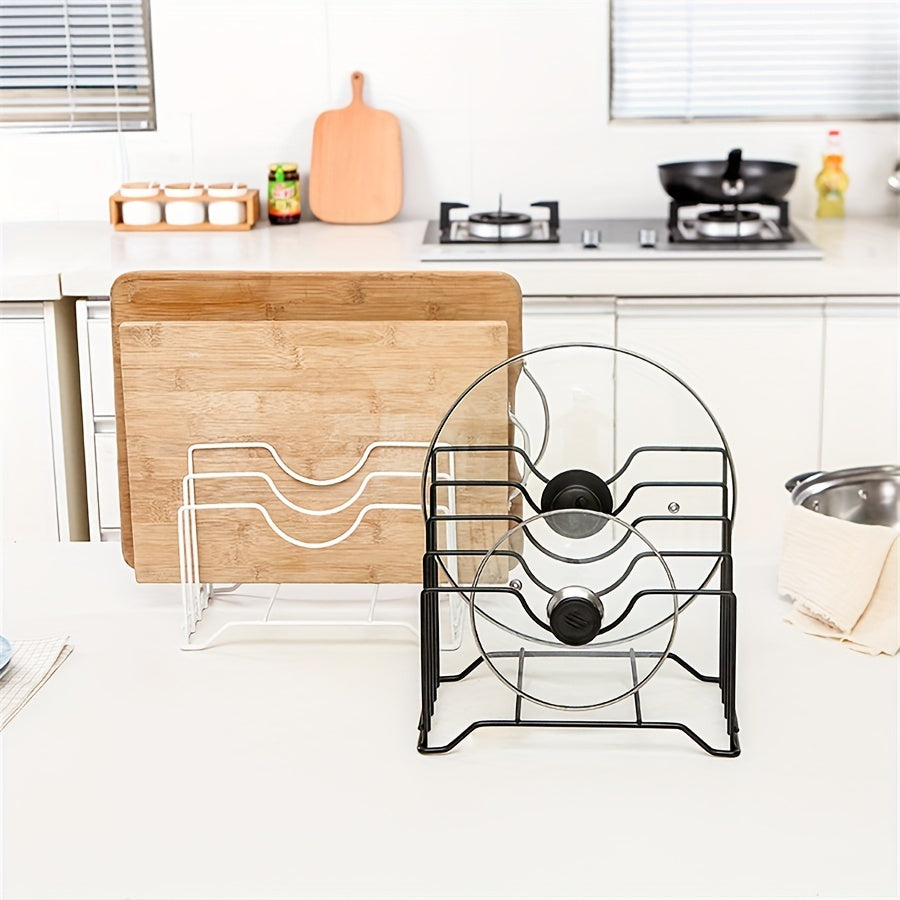 Metal Iron Pot Lid Rack Chopping Board Storage Kitchen Organizer