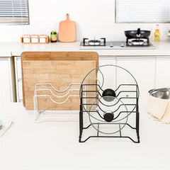 Metal Iron Pot Lid Rack Chopping Board Storage Kitchen Organizer