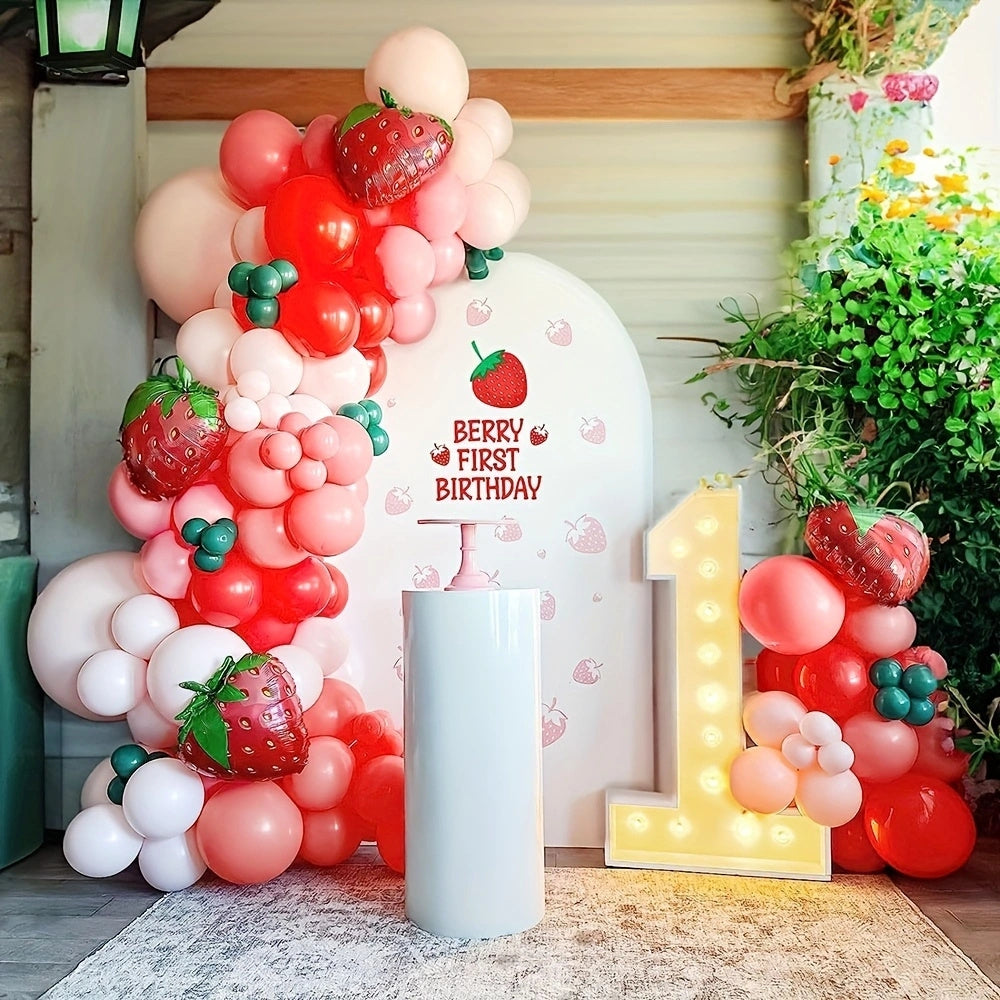 131pcs Strawberry Candy Fruit Theme Arch Garland Set Balloons For Party Decor
