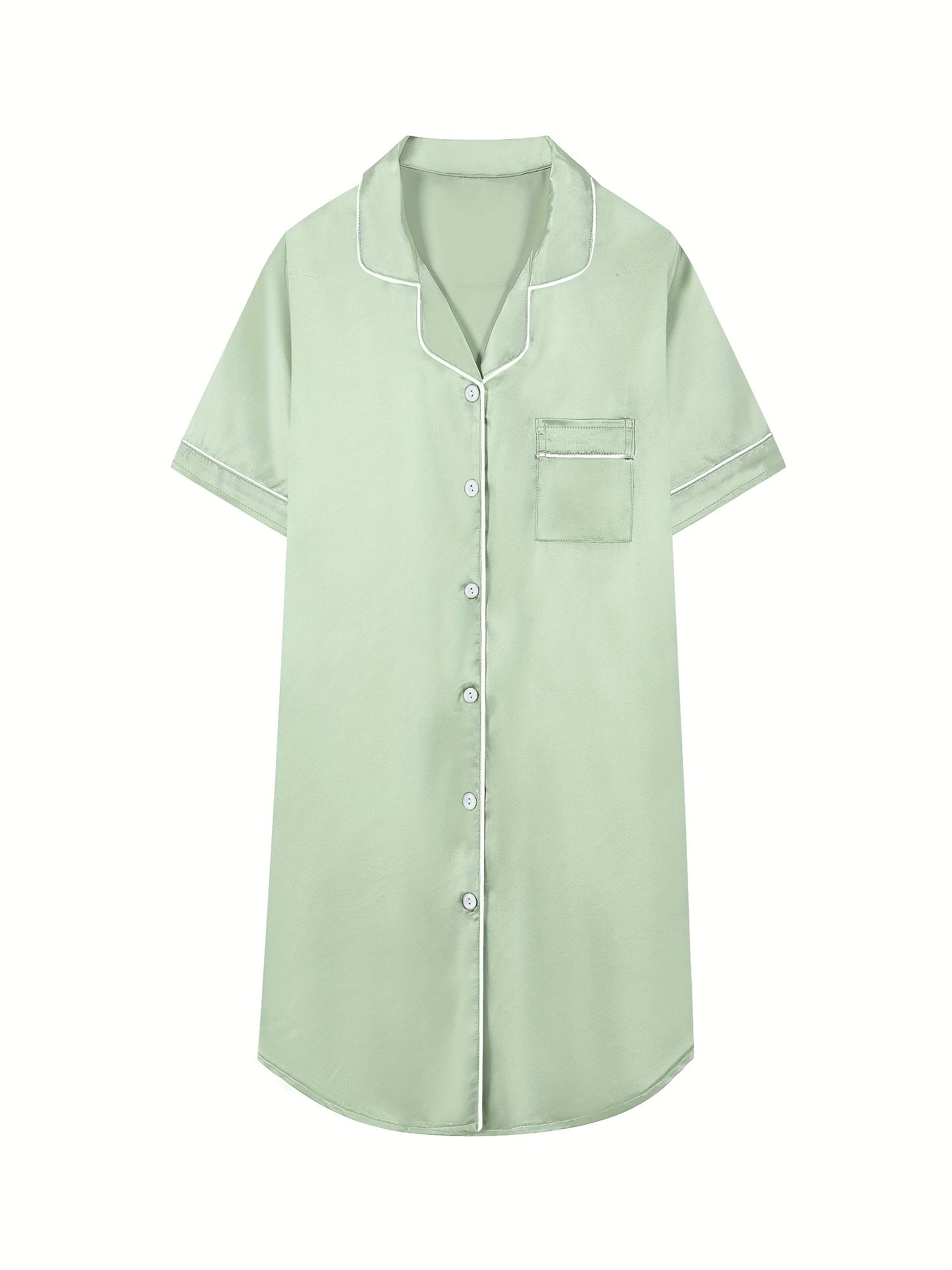 Girls Nightshirt Dress Button Down Nightgown Short Sleeve Sleepwear PJ