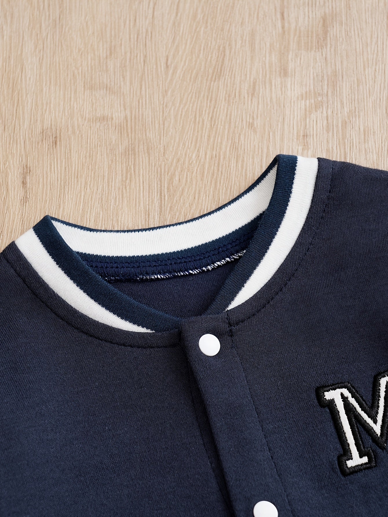 Baby Stylish Letter Block Cotton Baseball Jersey Bodysuit