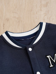 Baby Stylish Letter Block Cotton Baseball Jersey Bodysuit