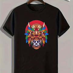 Ethnic Hat Print Men's T-shirt for Summer