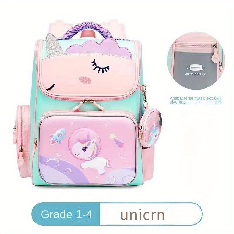 Kids 3D Cartoon Backpack Spine Protection Waterproof Backpack