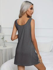 Solid Vest Lounge Dress Soft Micro Elastic Mini Dress Women's Loungewear