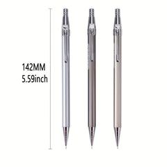 3pcs 0.7mm Metal Mechanical Pencils for Stylish Writing, Offices, Schools