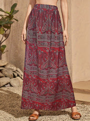 Elastic Waist Maxi Skirt for Women