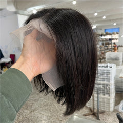 Short Bob Lace Front Human Hair Wig 13x4 Pre Plucked with Baby Hair