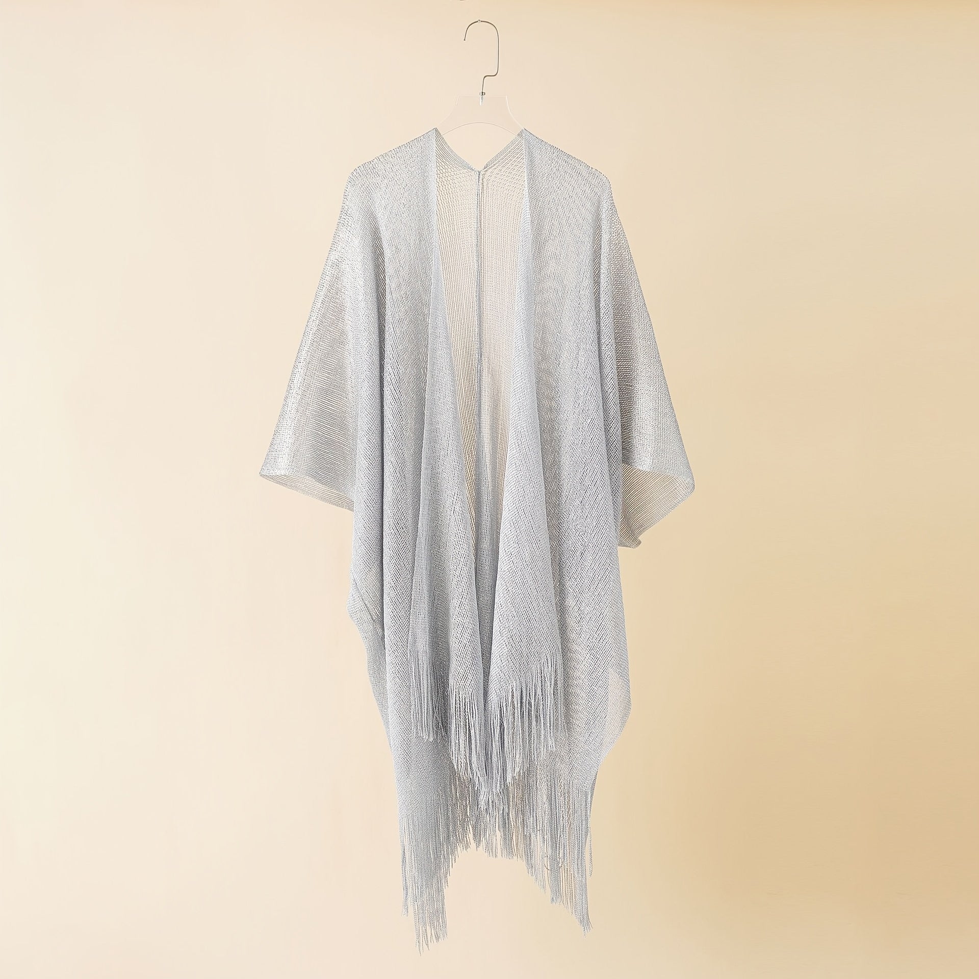 Street Spring Summer Solid Tassel Cardigan Shawl