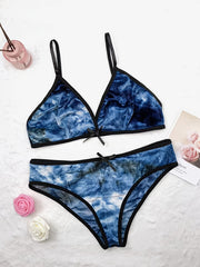 Tie Dye Bow Front Bikini Set Women's Plus Sexy Swimsuit