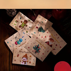 6 Pcs Cartoon Christmas Card DIY Folding Small Card