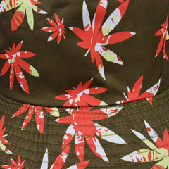 Maple Leaf Print Bucket Hat Foldable Outdoor Sun Protection Sunshade