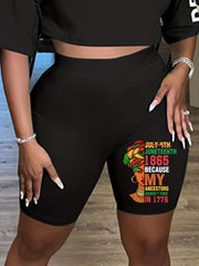 Juneteenth High Rise Figure Print Biker Shorts