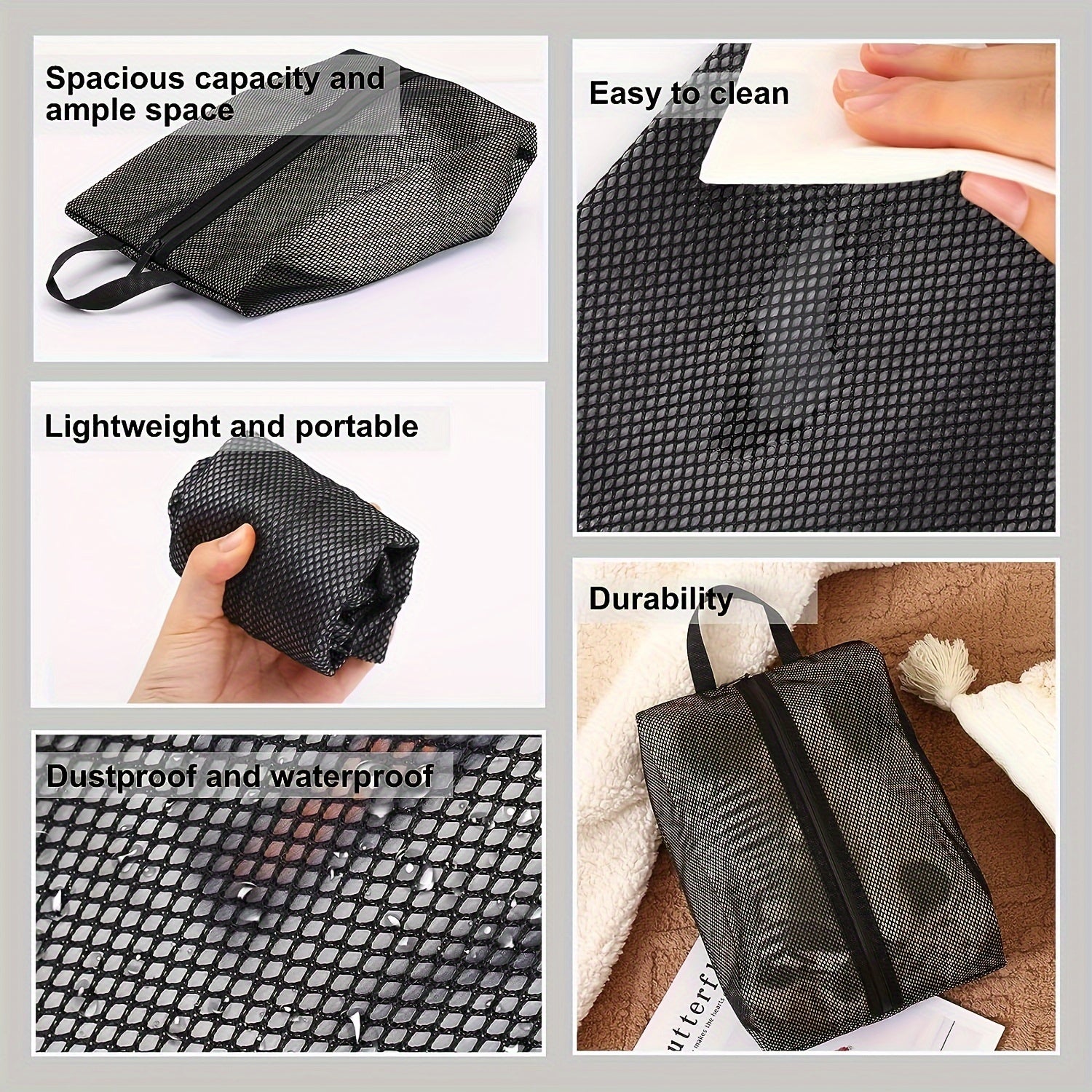 Waterproof Portable Shoe Storage Bag with Handle Zipper