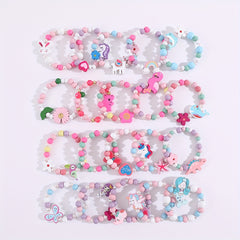 20pcs Beaded Mermaid & Unicorn Bracelet Set for Girls Holiday Party