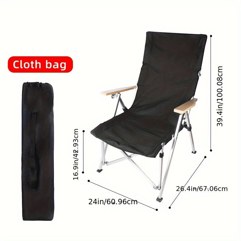 Adjustable Back Lifting Chair with Storage Bag for Fishing, Hiking, Picnics
