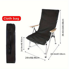 Adjustable Back Lifting Chair with Storage Bag for Fishing, Hiking, Picnics