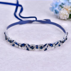 Rhinestone Waistband Bride'S Headpiece with Diamonds & Pearls