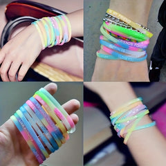 Luminous Silicone Bracelet Candy Color Sports Wristband Women