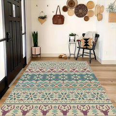 Fluffy Christmas Elk Carpet Floor Mat Soft Non Slip Area Rugs Living Room