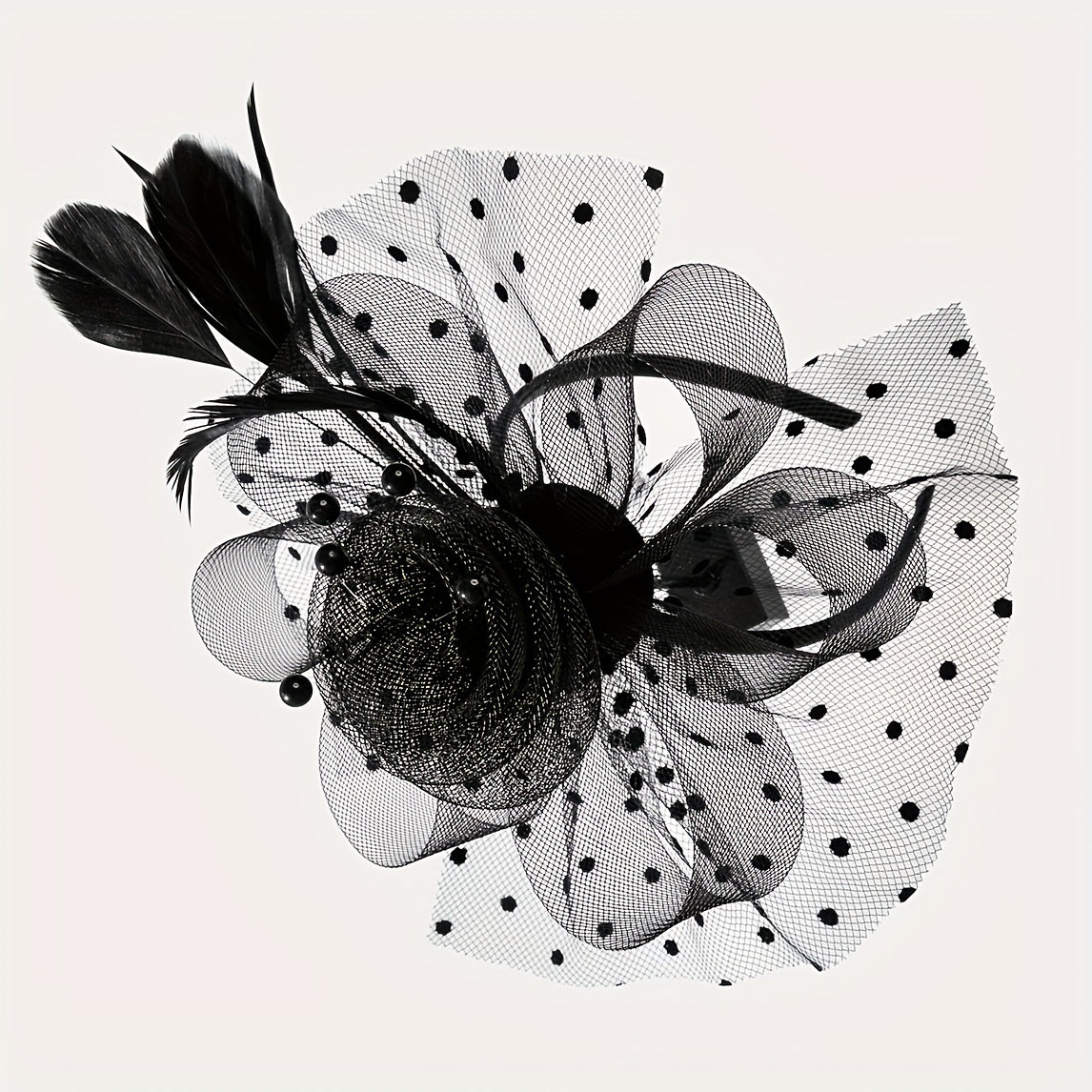 Women Flower Veil Mesh Feather Fascinator Tea Party Bridal Derbyhat