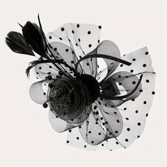 Women Flower Veil Mesh Feather Fascinator Tea Party Bridal Derbyhat