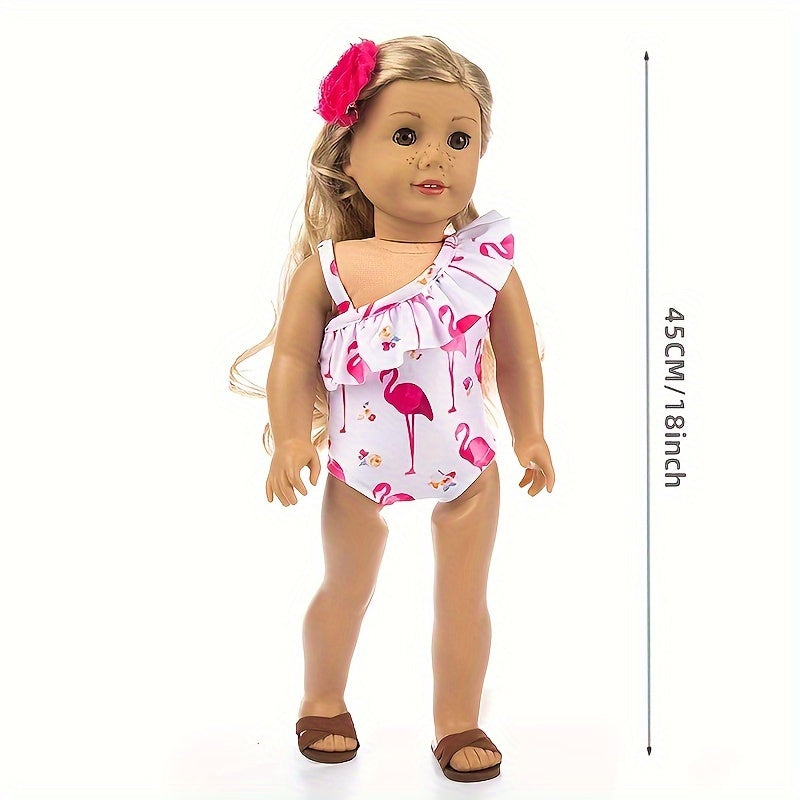 Flamingo Swimsuit for 18" Youngsters Dolls Bikini Outfit Multiple Colors
