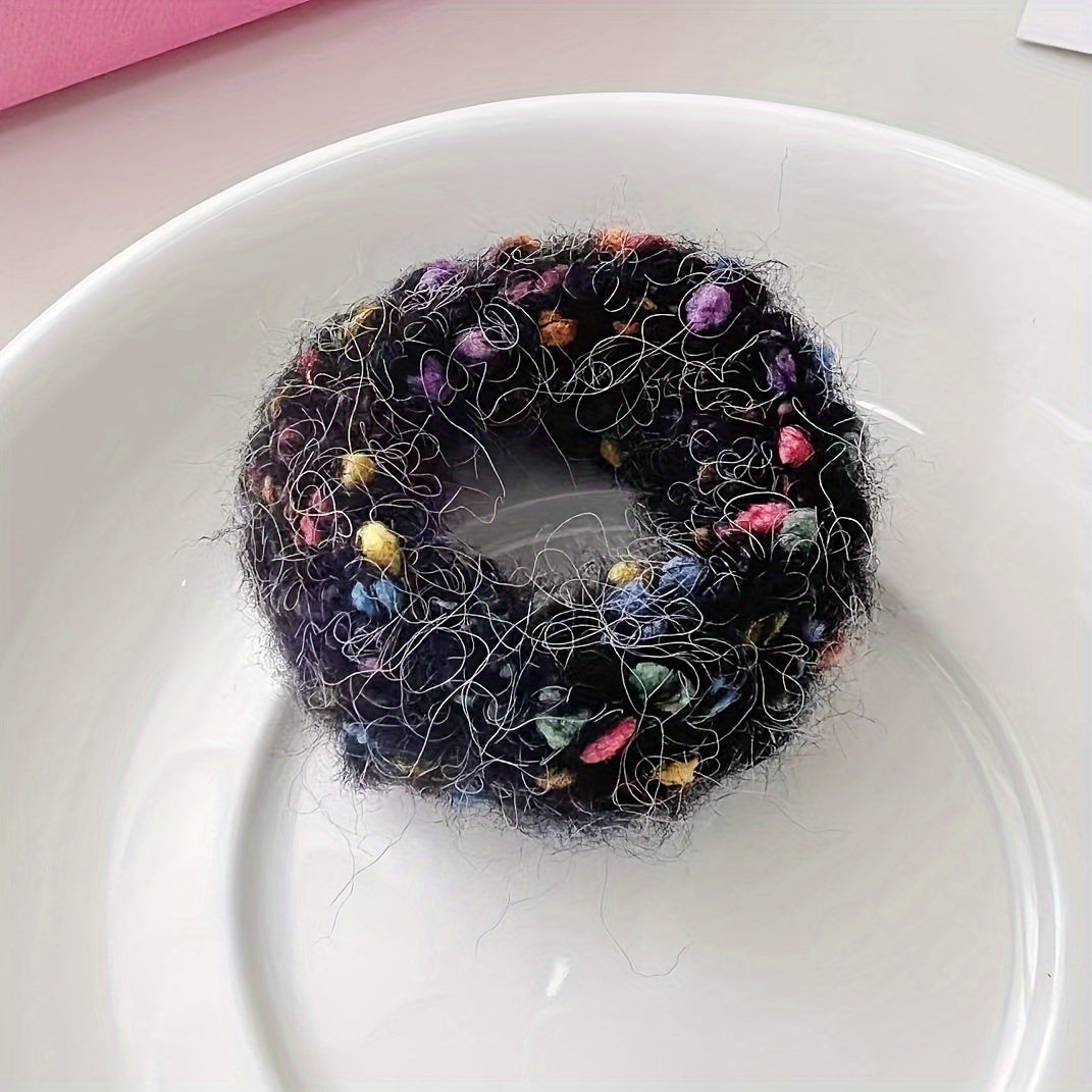 5pc Fall/Winter Plush Hair Scrunchies for Young Girls