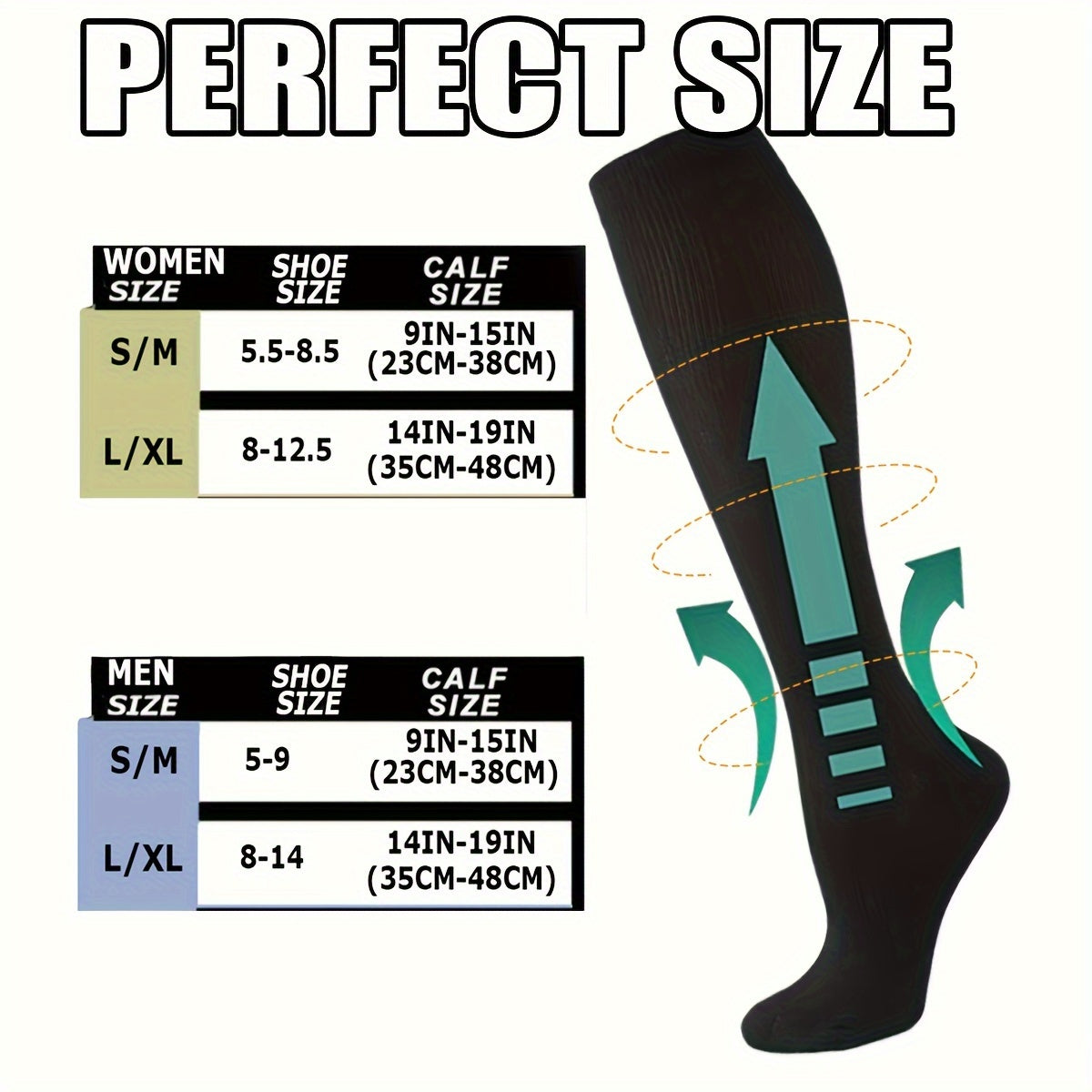 Copper Compression Socks Women Pregnancy & Men Circulation 15-20 Mmhg