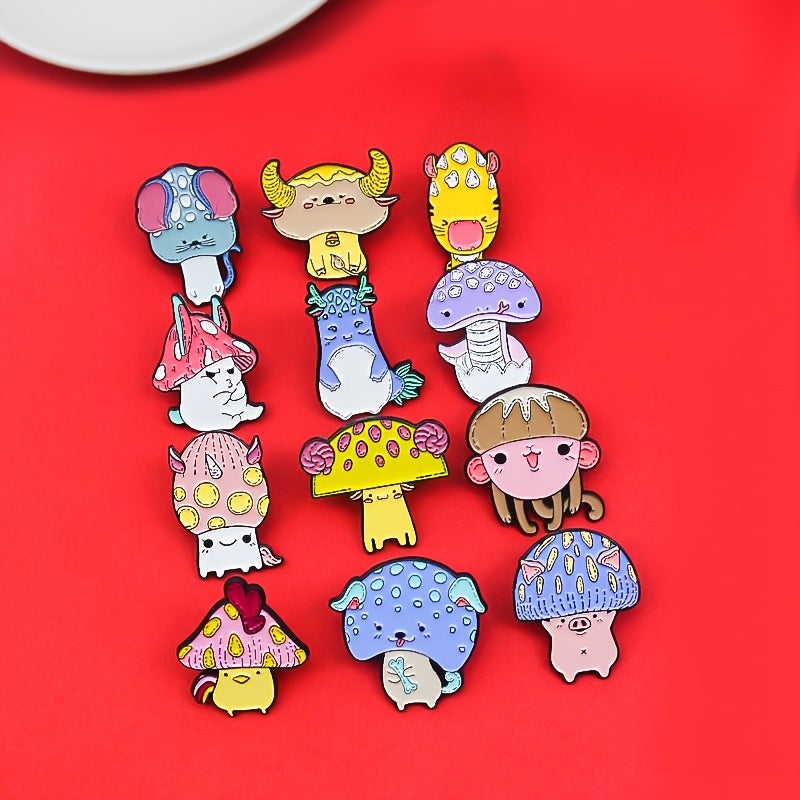 Zodiac Cartoon Brooch Set 12 Animals Rat Cow Tiger Rabbit Dragon Snake...