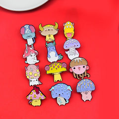 Zodiac Cartoon Brooch Set 12 Animals Rat Cow Tiger Rabbit Dragon Snake...