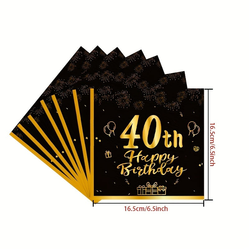 Golden Holiday Tablecloth & Party Set - 40 Year Old